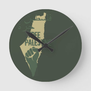 freie palestine Freiheit Runde Wanduhr
