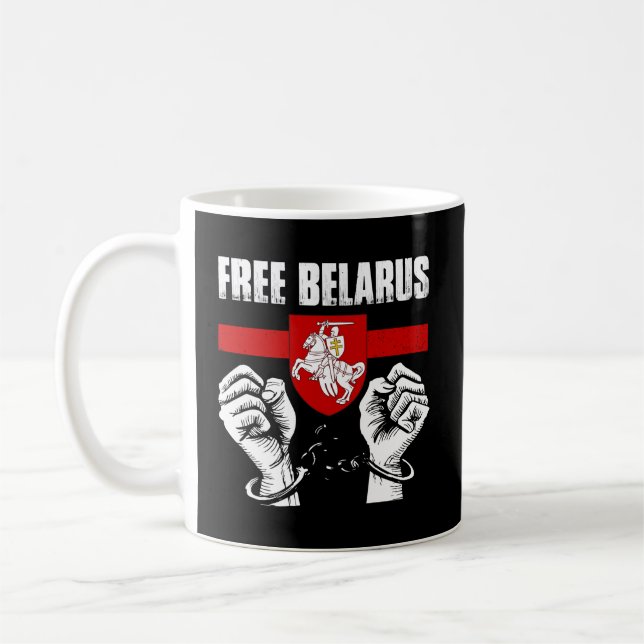 Freie Republik Belarus Pogonya - Weißrussland Fahn Kaffeetasse (Links)