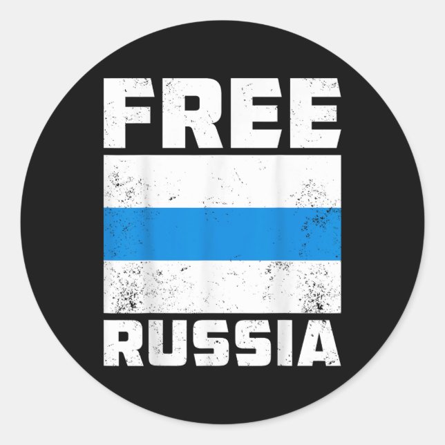 Freie Russland Neue russische Flagge Weißes blaues Runder Aufkleber (Vorderseite)