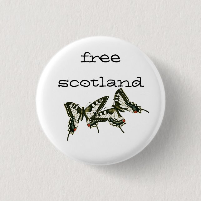 Freie Schottland-Frack-Schmetterlinge Pinback Button (Vorderseite)