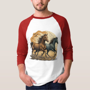 Freie Spirits Lauf Wild & Reiter Liebhaber. T-Shirt