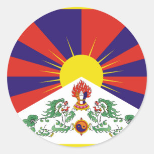 Freie Tibet-Flagge Runder Aufkleber