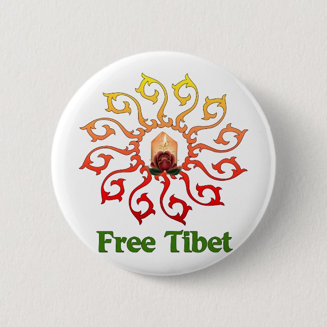 Freie Tibet-Kerze Button (Vorderseite)