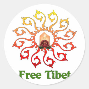 Freie Tibet-Kerze Runder Aufkleber