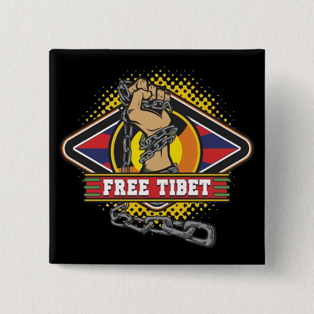 Freie Tibet-Ketten Button (Vorderseite)
