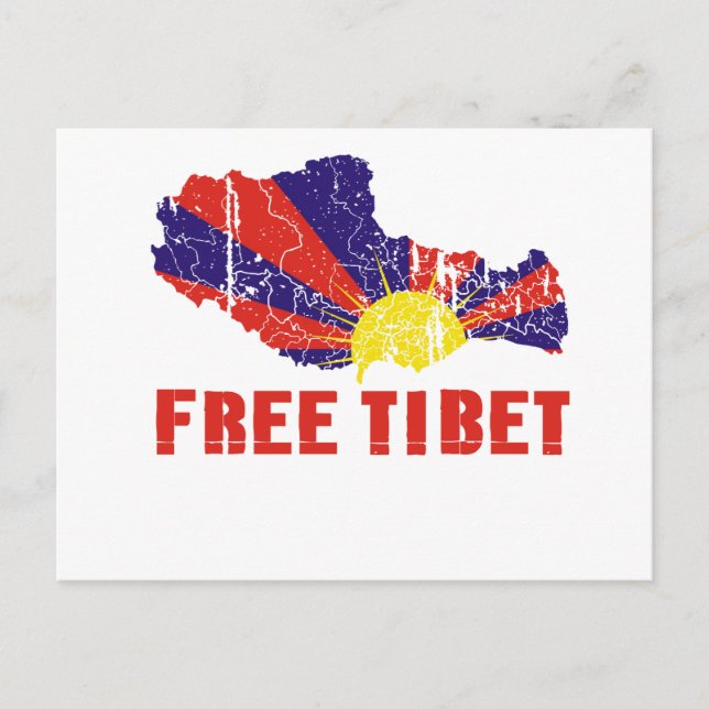 FREIE TIBET/TIBETAN-FREIHEIT POSTKARTE (Vorderseite)