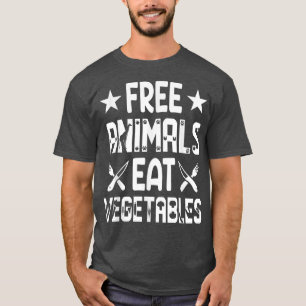 Freie Tiere essen Gemüse und Tiere Funny Animal Re T-Shirt