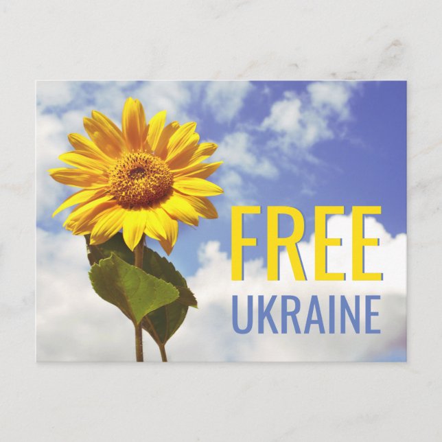 Freie Ukraine Blauer Gelbblütenfrieden Postkarte (Vorderseite)