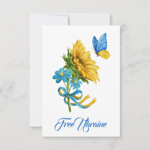 Freie Ukraine Sonnenblumen und Schmetterling Karte