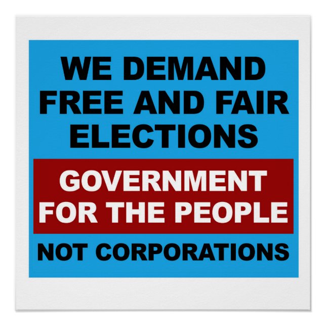 Freie und faire Wahlen Poster (Vorderseite)