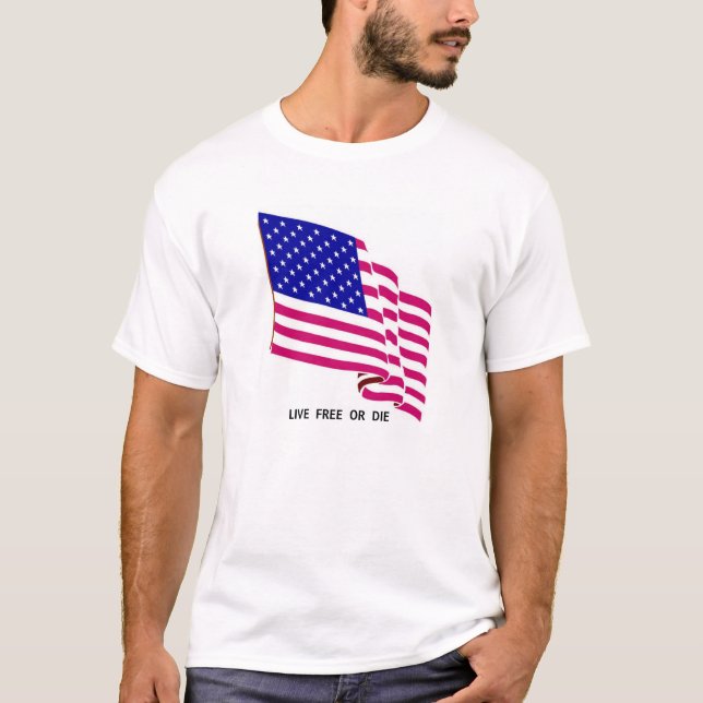 Freie US-lebhaftflagge T-Shirt (Vorderseite)