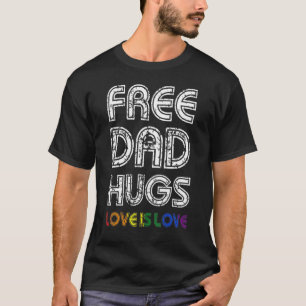 Freie Vater Hugs LGBT-Stolz für Vater von Son Daug T-Shirt