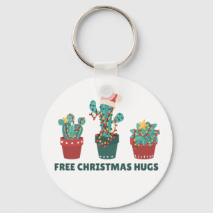 Freie Weihnachtshugs Funny Cactus Pflanze Schlüsse Schlüsselanhänger