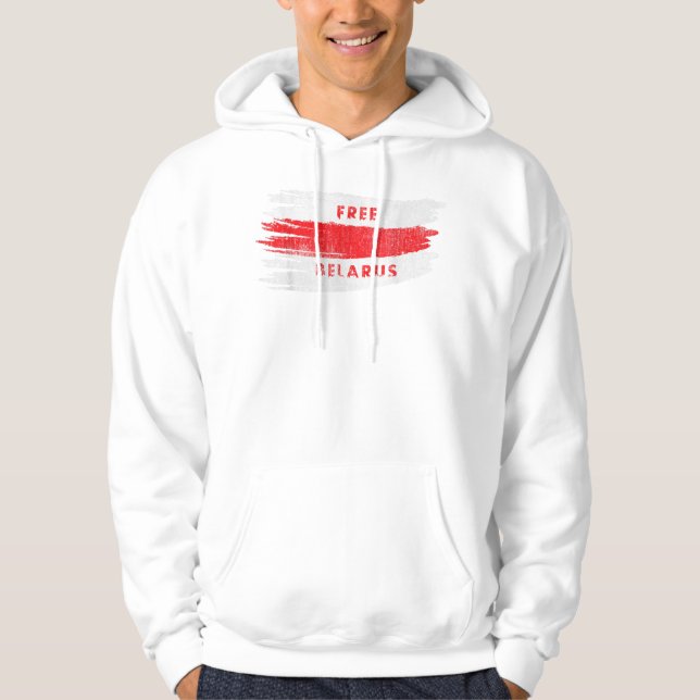 Freie Weißrussland Vintag Weißrot Alte Flagge Pago Hoodie (Vorderseite)