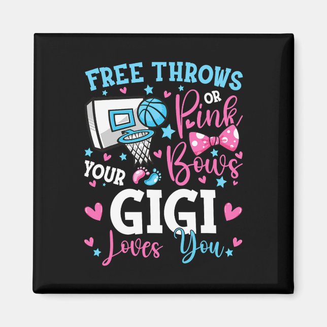 Freie Zeilen oder rosa Bows Gigi Lieben Sie Niedli Magnet (Vorne)