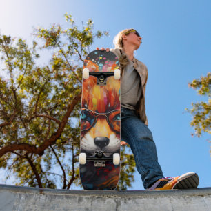 Freier Abstrakter Pop Fox Skateboard