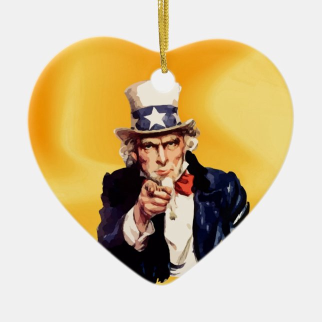 Freier Amerika-Uncle Sam Keramik Ornament (Vorne)