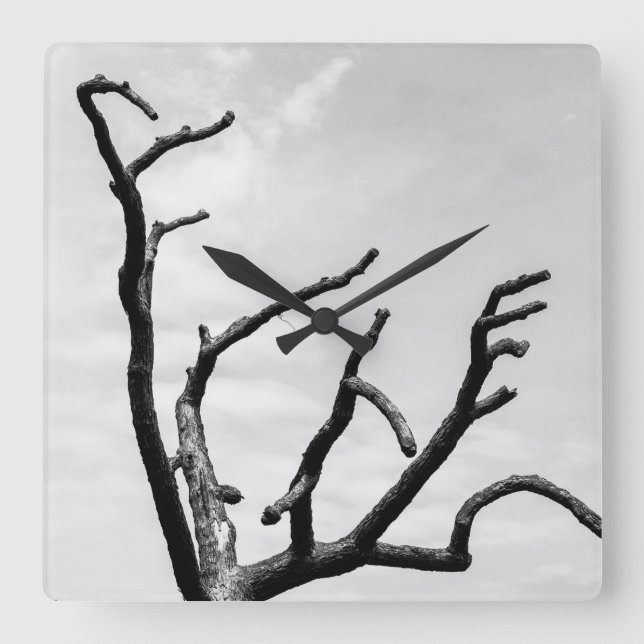 freier Baum Quadratische Wanduhr (Vorderseite)