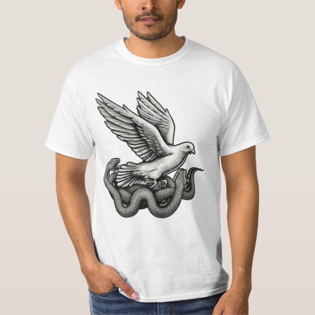 Freier Flug Taube aus Dunkelheit Tatoo T-Shirt (Vorderseite)