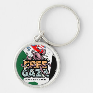 Freier Gaza-Streifen Palästina - Octopus Illustrat Schlüsselanhänger