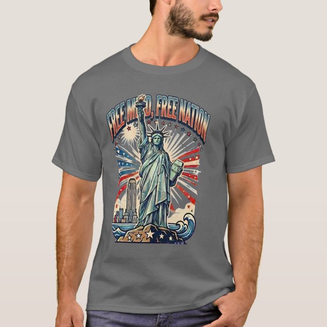 Freier Geist Freie Nation Design T-Shirt (Vorderseite)