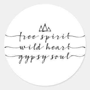 freier Geist, wildes Herz, Sinti und Roma-Soul Runder Aufkleber