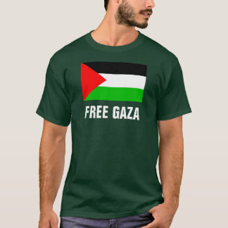 Freier grüner T - Shirt Gaza - große Buchstaben