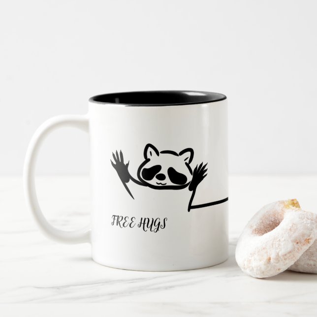 FREIER HEIZERRAKCOON ZWEIFARBIGE TASSE (Mit Donut)