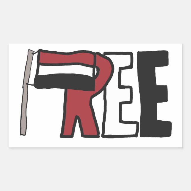 Freier Jemen Rechteckiger Aufkleber (Vorderseite)