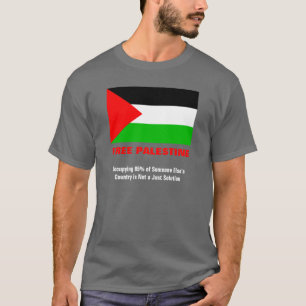 Freier Palästina-Holzkohlen-Grau-T - Shirt