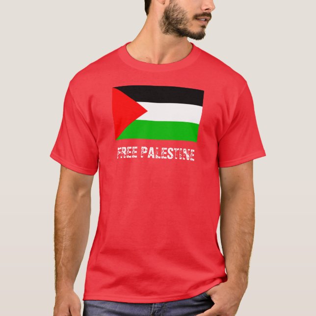 Freier Palästina-Rot-T - Shirt (Vorderseite)