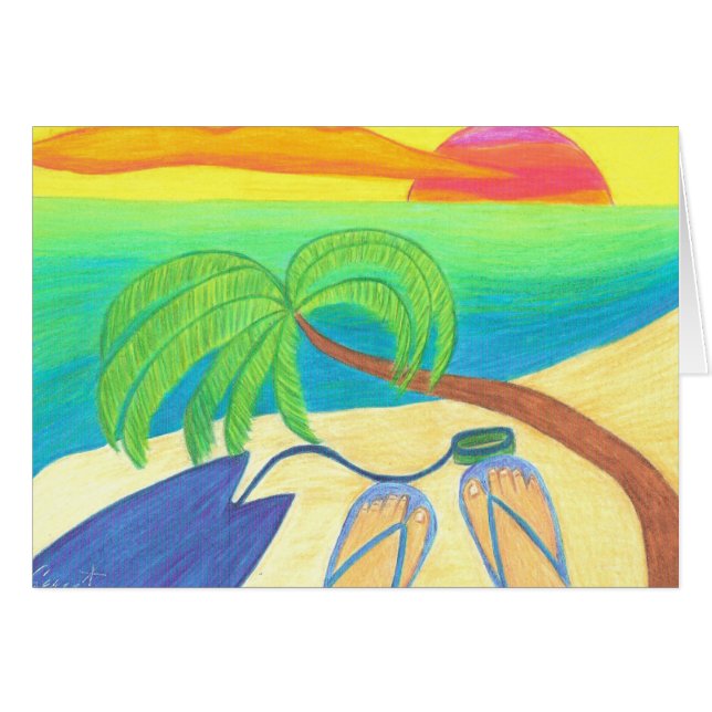 FREIER RAUM der Sonnenuntergang des Surfers (Vorderseite (Horizontal))