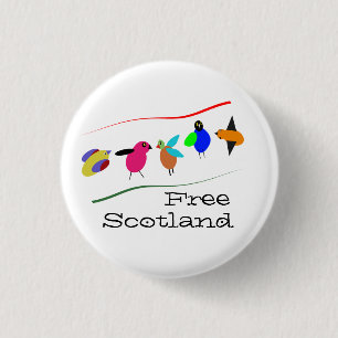 Freier Schottland-Cartoon-Vogel Pinback Button