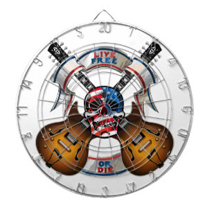 Freier Skull und Gitarren Dartscheibe