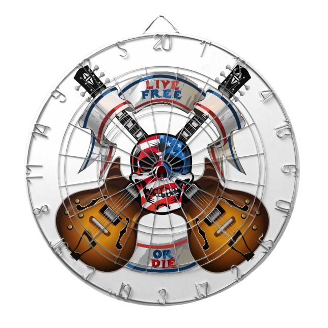 Freier Skull und Gitarren Dartscheibe (vorne)