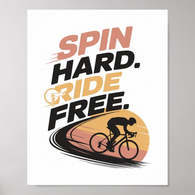 Freier T - Shirt zum Radfahren Poster (Vorne)