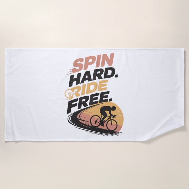 Freier T - Shirt zum Radfahren Strandtuch (Vorderseite)
