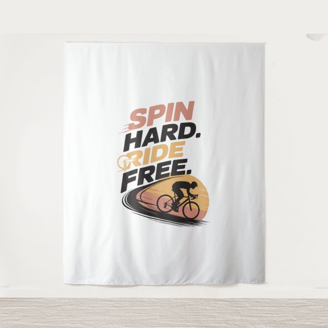 Freier T - Shirt zum Radfahren Wandteppich (Vorderseite)