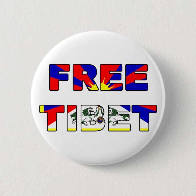 Freier Tibet-Knopf Button (Vorderseite)