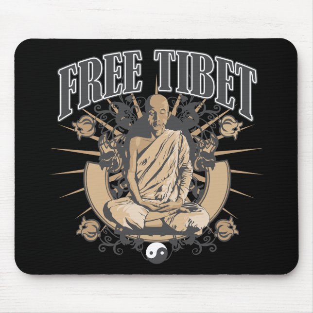 Freier Tibet-Mönch Mousepad (Vorne)