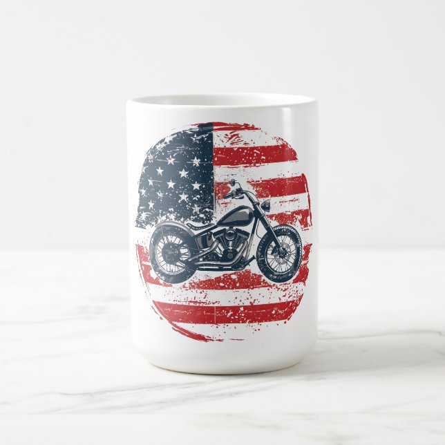 Freier Verkehr: Retro-Motorrad und amerikanische F Kaffeetasse (Mittel)