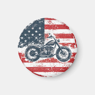 Freier Verkehr: Retro-Motorrad und amerikanische F Magnet