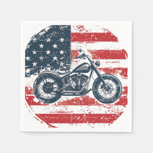 Freier Verkehr: Retro-Motorrad und amerikanische F Serviette