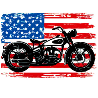 Freier Verkehr: USA-Flagge mit Motorrad T-Shirt