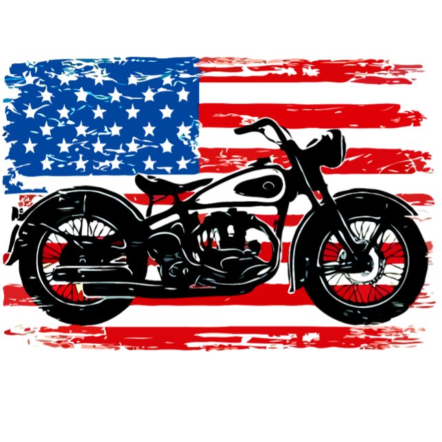 Freier Verkehr: USA-Flagge mit Motorrad T-Shirt (Freedom Ride: USA Flag with Motorcycle)