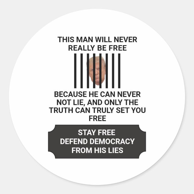 Freier Verteidiger der Demokratie von Lügen bleibe Runder Aufkleber (Vorderseite)