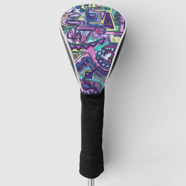 Freier Wille-handgemalte abstrakte Kunst Golf Headcover (Vorderseite)