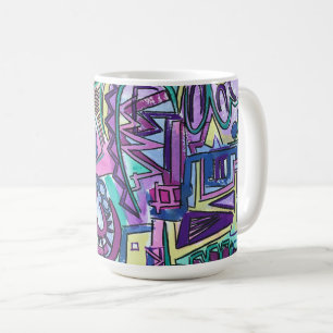 Freier Wille-handgemalte abstrakte Kunst Kaffeetasse