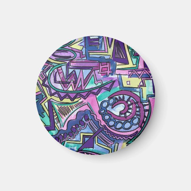 Freier Wille - Handgemalte abstrakte Kunst Magnet (Vorne)