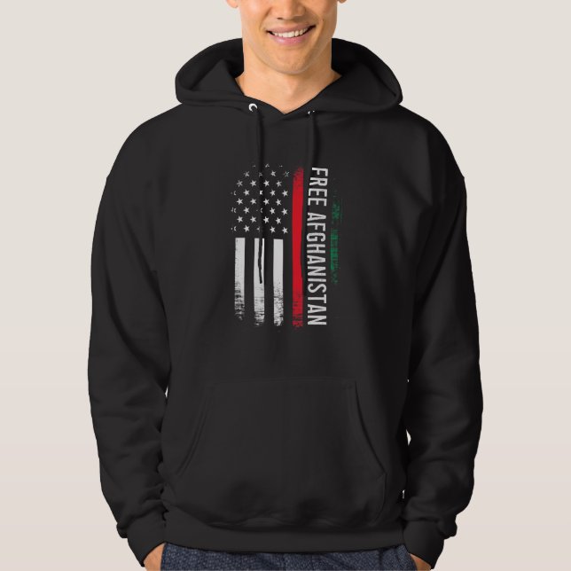 Freies Afghanistan Amerikanische Flagge Afghanisch Hoodie (Vorderseite)